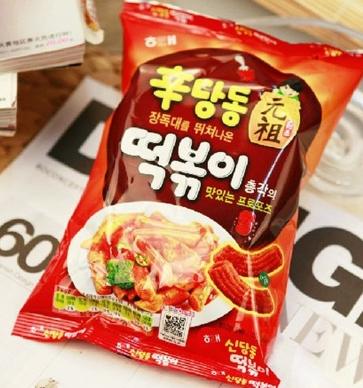 韓國膨化食品加盟排行榜上位產品海太甜辣炒年糕條