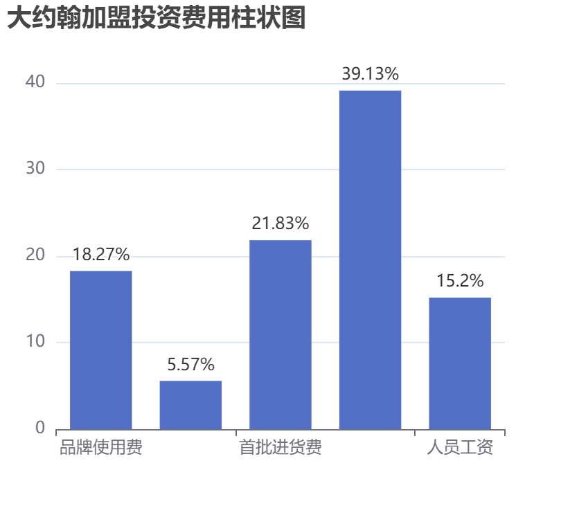 大約翰加盟投資費用柱狀圖表